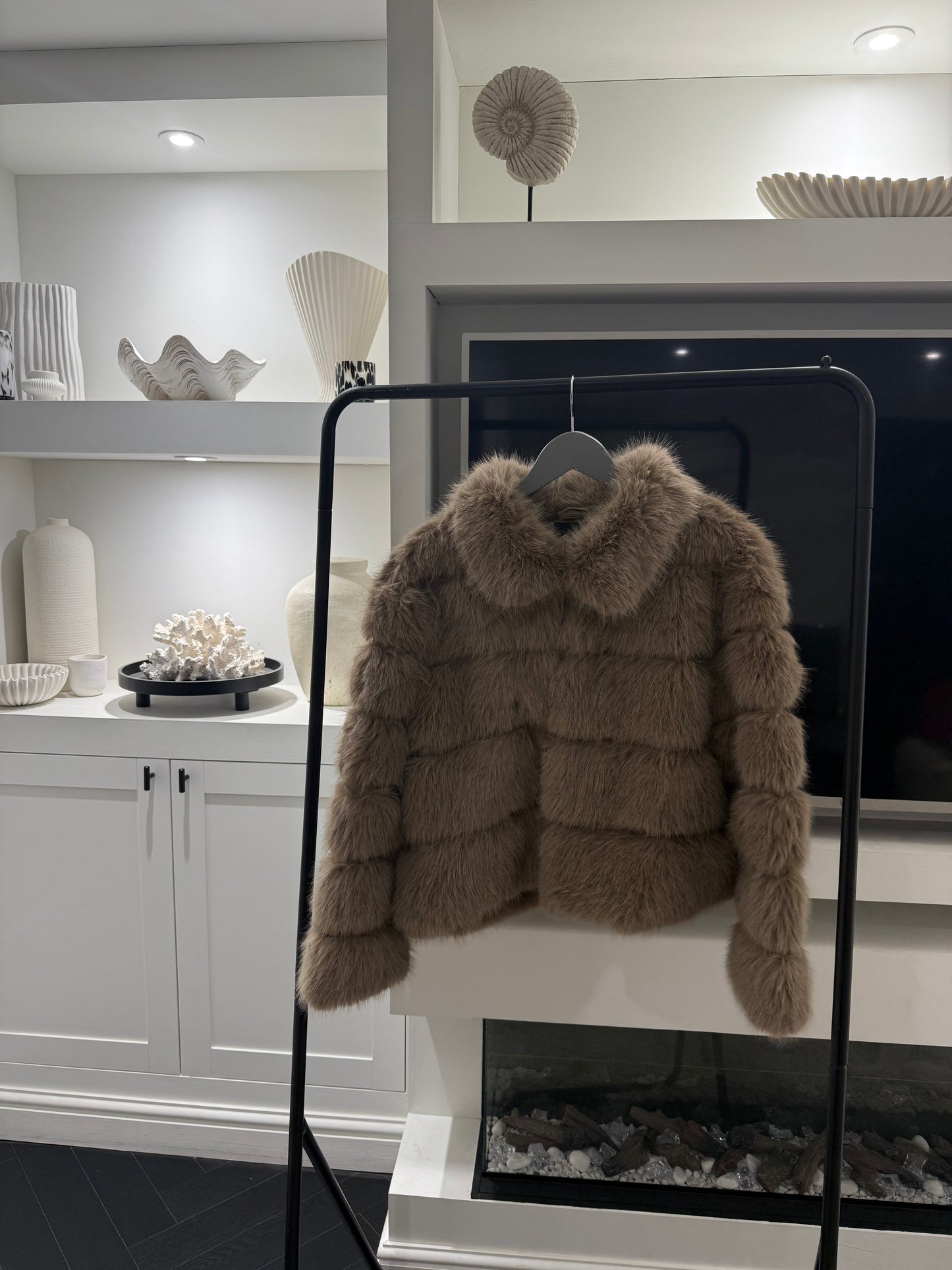 Faux Fur Panelled Coat