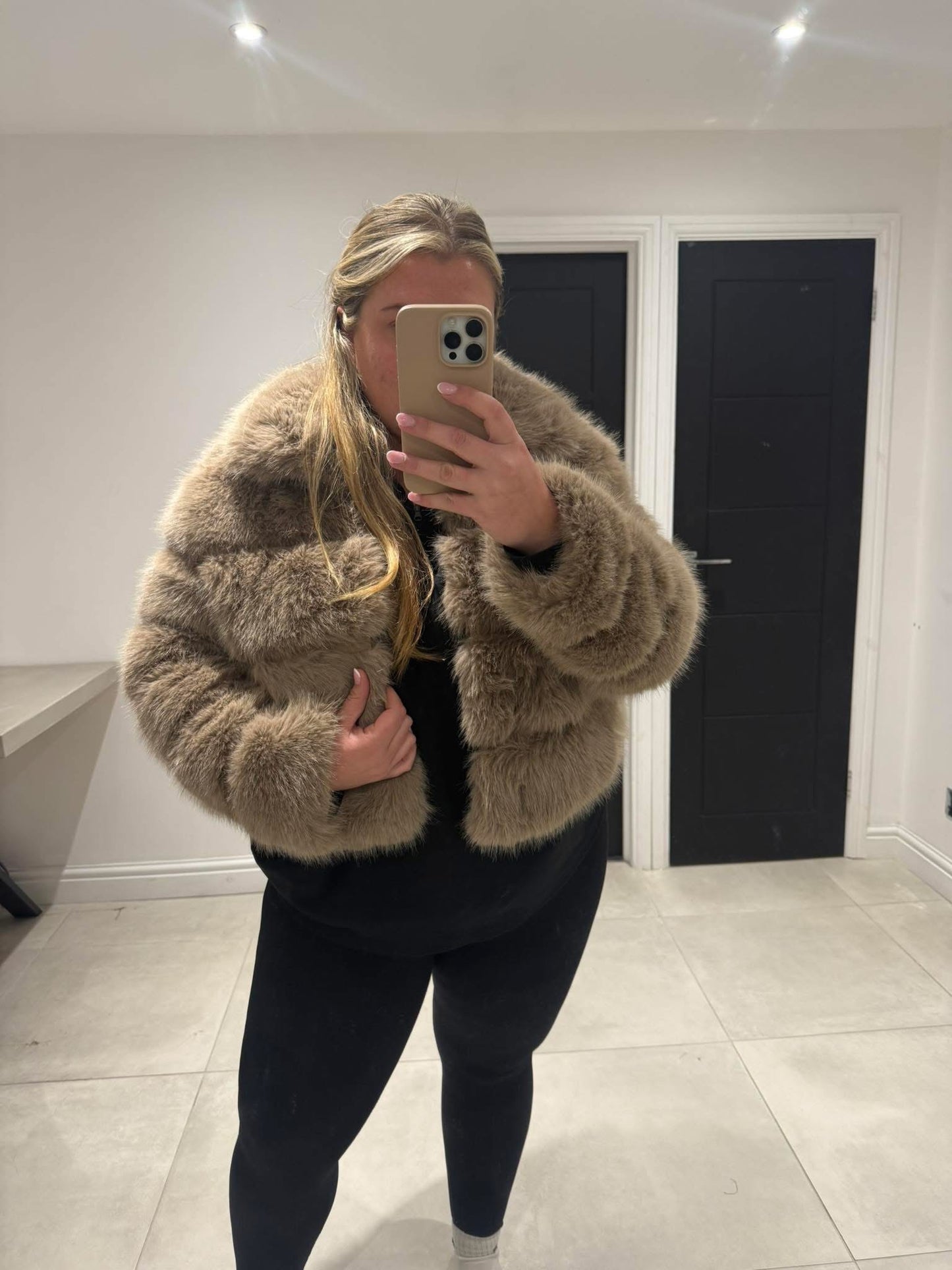 Faux Fur Panelled Coat