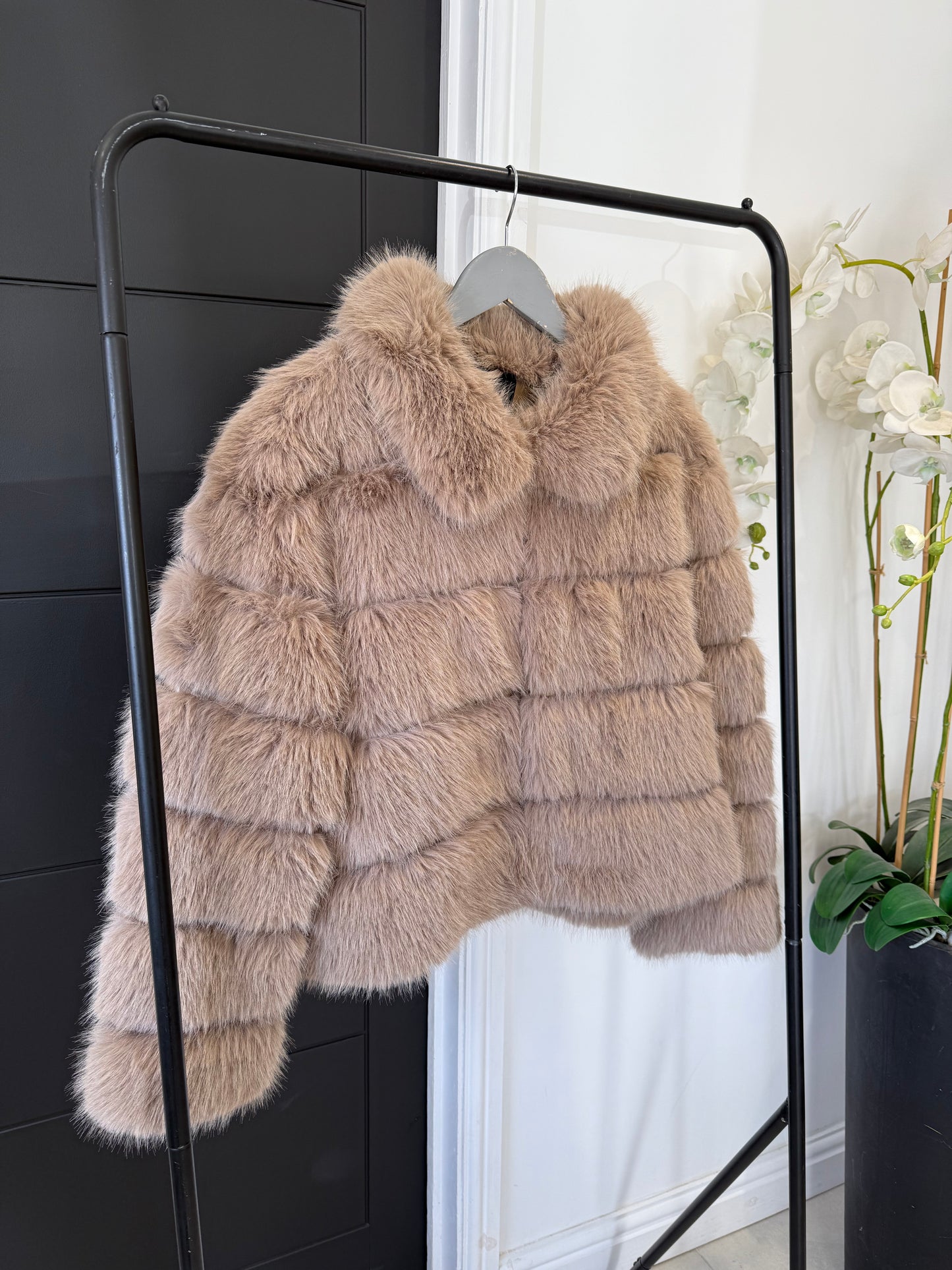 Faux Fur Panelled Coat
