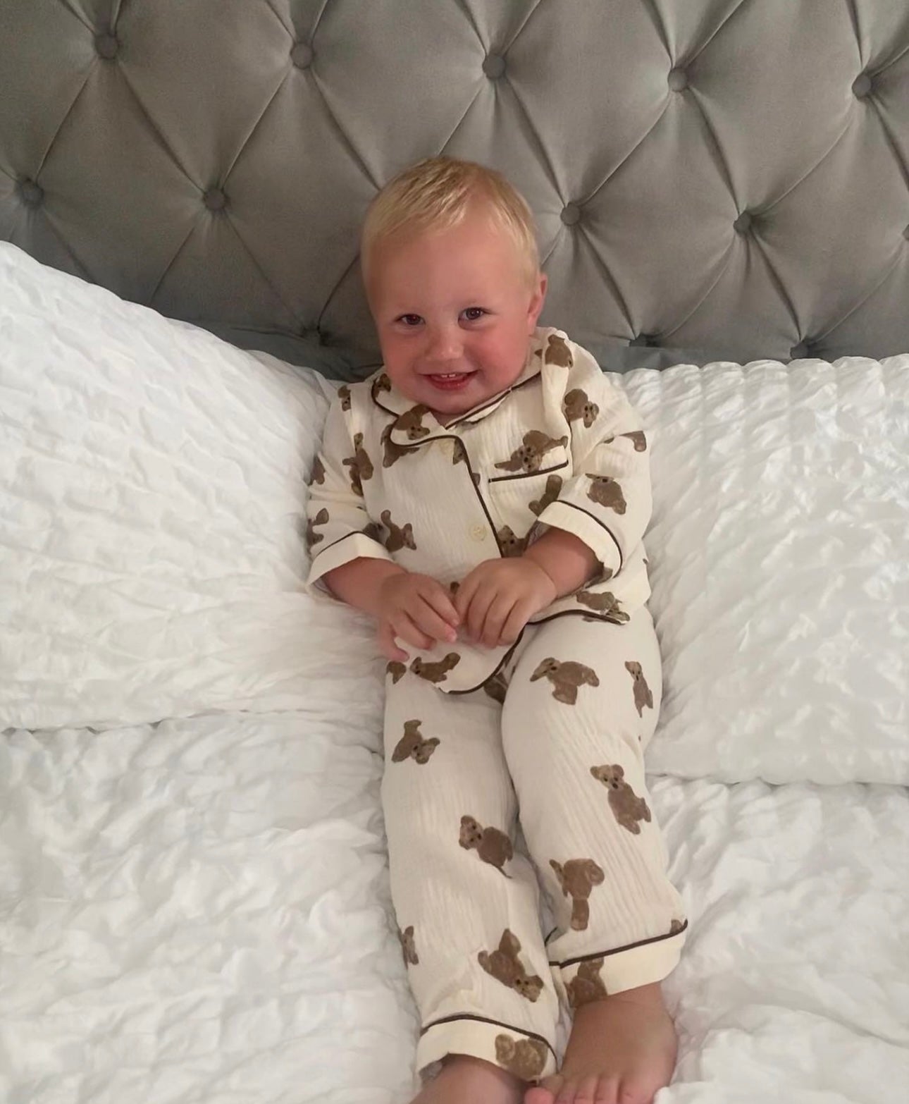Unisex CheeseCloth Teddy Bear Pyjamas