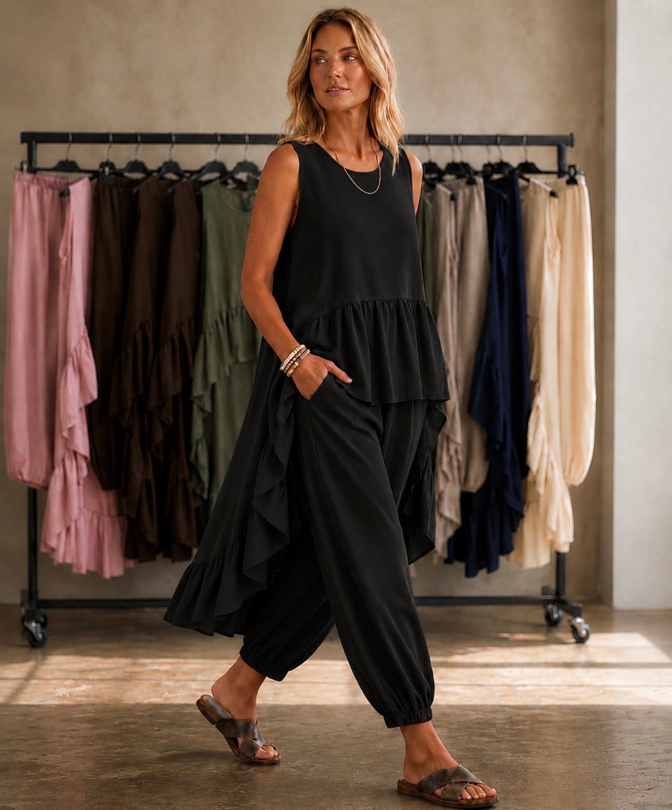 Flossy Frill Set - Black