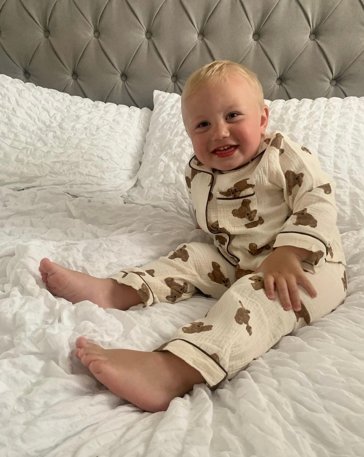 Unisex CheeseCloth Teddy Bear Pyjamas