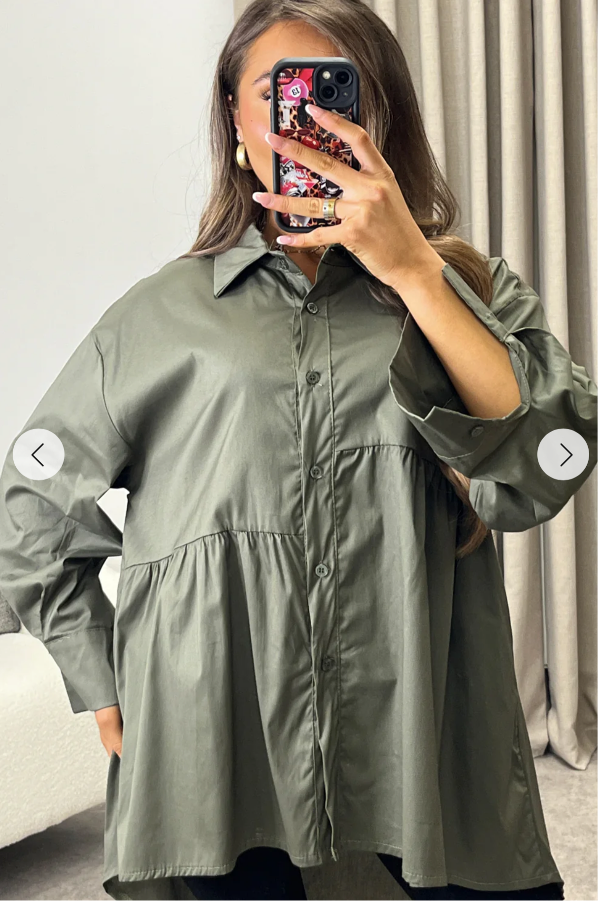 Dip Hem Oversized Shirt