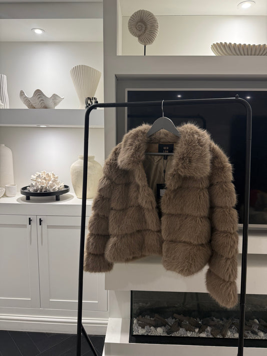 Faux Fur Panelled Coat