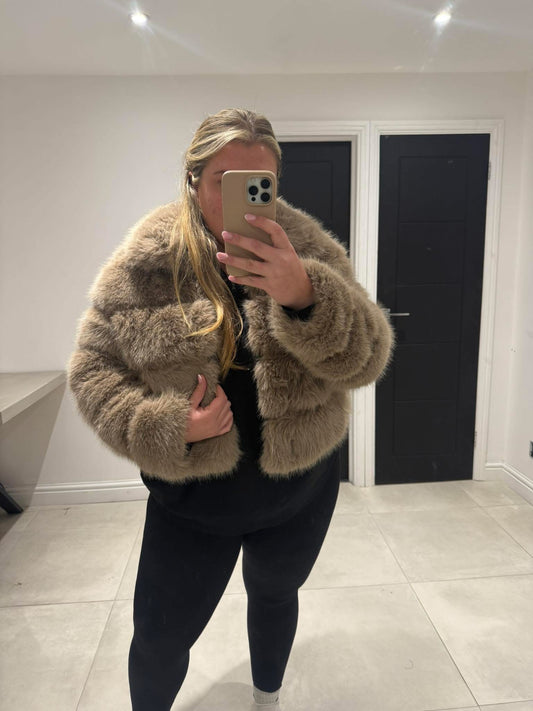 Faux Fur Panelled Coat
