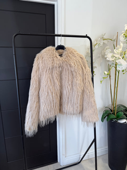 Shaggy faux fur coat