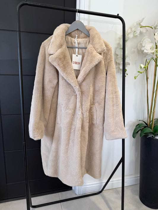 Long faux fur coat